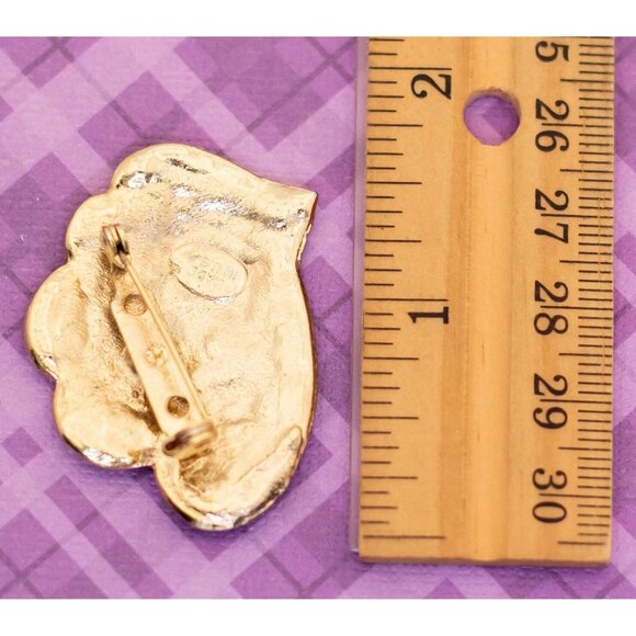 Vintage Multi Hearts Abstract Design Gold Tone Brooch Made In USA - V13 - Picture 2 of 2